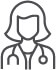 gray outline of female doctor with stethoscope
